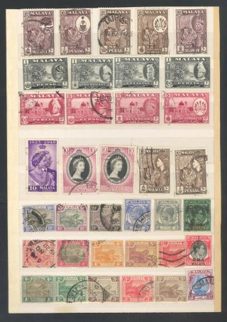 Malaya - British Colonies - 36 Old Stamps - - Some Hinge Remaider