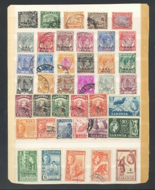 Sarawak - British Colonies - 40 Old Stamps - - Some Hinge Remaider