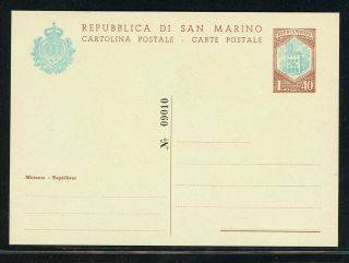 San Marino Postal History Lot 960 40l Postal Stationery Card $$