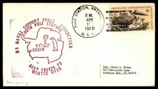 Mayfairstamps Us Naval 1973 Pole Station Antarctica Deep Freeze Cover Wwb76849