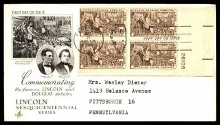 Mayfairstamps Us Fdc 1958 Lincoln And Douglas Debates Art Craft First Day Cover