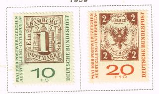 Germany Famous Clasic Stamps On Stamps Set 1959 Mlh