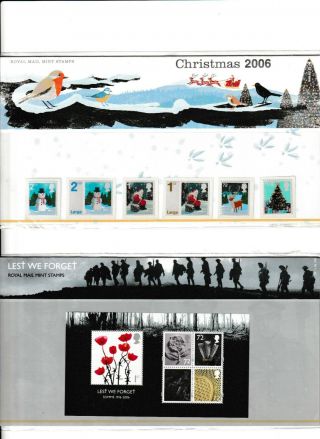 2 Presentation Packs From 2006/7 Christmas,  & Lest We Forget Pp 389/90