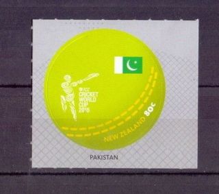 Zealand 2015 Icc World Cup Cricket Sports Pakistan Round Circular Stamp Flag