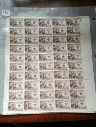 Us Stamp 995 Boy Scouts Of America 3c,  Sheet Of 50 Mnh
