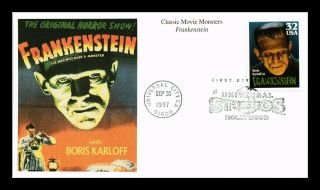 Dr Jim Stamps Us Frankenstein Boris Karloff Classic Movie Monsters Fdc Cover