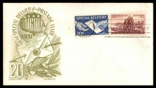 Mayfairstamps Us Fdc 1954 Special Delivery Envelope With Arrow Craft First Day C