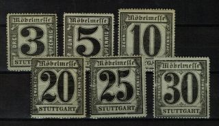 Germany Revenue Stamp Stuttgart Gebührenmarke Fiscal Möbelmesse Exhibition Fee 3