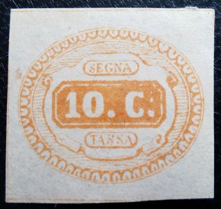Italy,  1863,  Taxe 10c.  Brown - Orange,  Mh