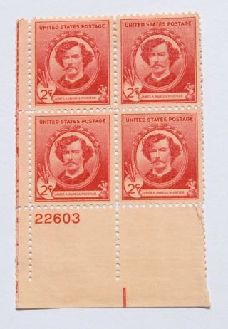 1940 Us Postal Service 2 Cent Stamp James A.  Mcneill Whistler Block Of 4