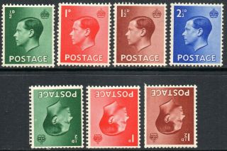 1936 Sg 457/60 Edward Viii Definitive Set & Inverted Watermark Set Mounted