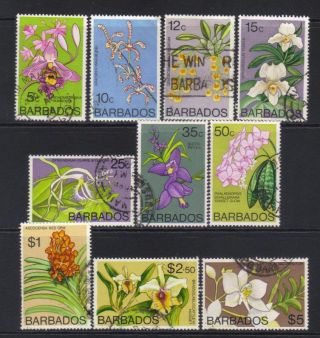 Barbados 1974 Orchids 10 Values Cat £25,
