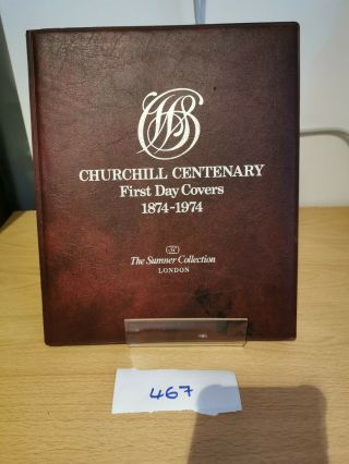 Gb Stamps,  1974 Winston Churchill First Day Covers In Tatty Album,  Bc467