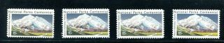 1454 Mt Mckinley Mnh 4 Stamps With Different Color Shifts.  See Scans