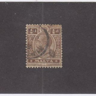 Malta (mk1027) 66 Vf - 1/4d King George V/brown With Cancel Cat Value $35