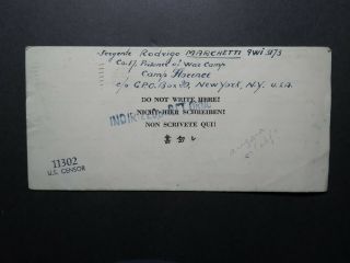 Italy 1944 Camp Florence POW Letter to USA / Light Creasing - Z11319 2