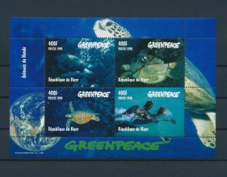 Lk49809 Niger 1998 Greenpeace Turtles Animals Fauna Sealife Sheet Mnh