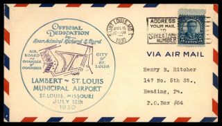 Mayfairstamps Event 1930 Missouri St Louis Municipal Airport Dedication Cover Ww