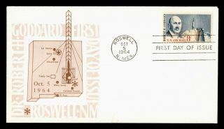 Dr Who 1964 Robert H.  Goddard Roswell Nm Air Mail Fdc C133105