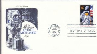 1994,  25th Anniv.  Apollo 11 Moon Landing,  Artmaster,  Unaddressed,  Fdc (d10564)