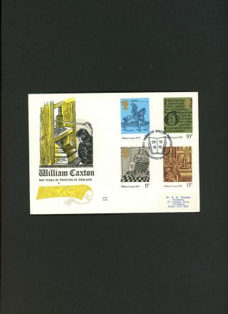1976 Caxton Ben Ham Fdc 500 Years Of Printing Westminster Handstamp