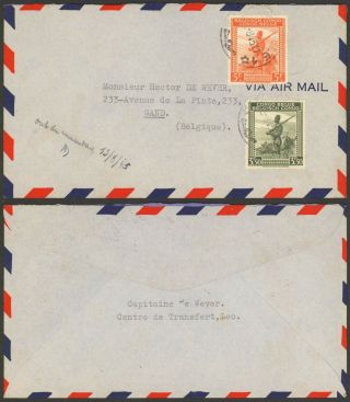 Belgian Congo 1945 - Air Mail Cover To Ghent Belgium D237