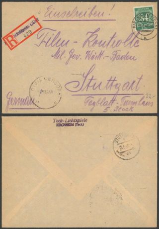 Germany 1946 - Registered Cover To Stuttgart - Censor 37171/5