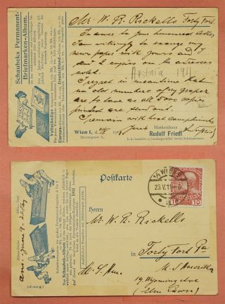 Dr Who 1911 Austria Stamps Advertising Postcard Vienna To Usa 118186