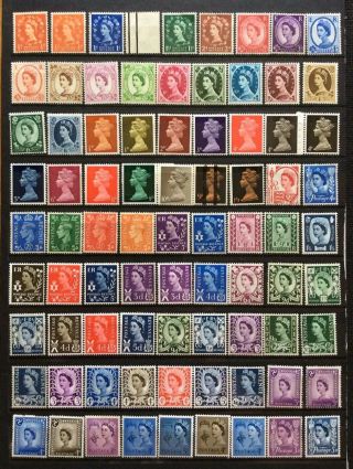 Great Britain 80 Different Unmounted Definitive And Regional Stamps