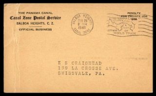 Mayfairstamps Canal Zone 1940 To Swissvale Pennsylvania Cover Wwb74813