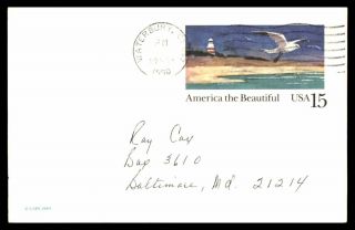 Mayfairstamps Us 1990 Seagull And Lighthouse Connecticut Card Wwb_69413