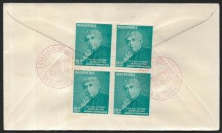 (111cents) India 1958 Jagdish Chandra Bose Registered First Day Cover 2
