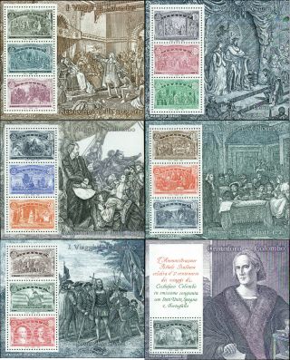 Italy Scott 1883 - 1888 Complete Set Of 6 Souvenir Sheets Never Hinged