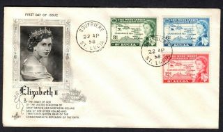 St Lucia 1958 Fdc With Sg185/7 Set Of 3 - 22.  04.  58 Soufriere Cds