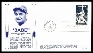 Mayfairstamps Us 1983 Chicago Baseball " Babe " George Herman Ruth Sport Illinois