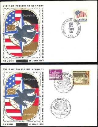 1963 John F.  Kennedy Visiting Germany Unaddressed Event Covers 1