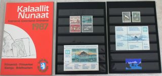 Greenland Post Official Year Set 1987 Complete With 2 Minisheet Mnh -