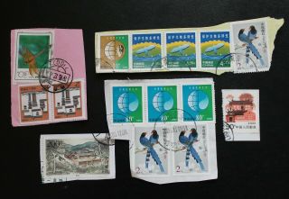 15 Pieces Of P R China Stamps 雲南景洪 Yunnan Jing Hong Postmarks On Paper