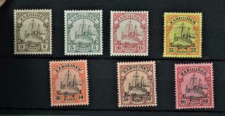 German Caroline Islands Stamps Selection Of 7 H/m (b107)