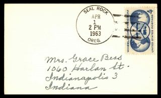 Mayfairstamps Us 1963 Seal Rock To Indianapolis Indiana Wheels Of Freedom Oregon