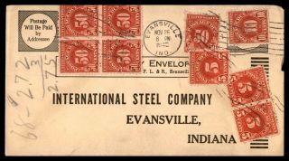 Mayfairstamps Us 1945 Evansville International Steel Company Indiana Cover Wwb74