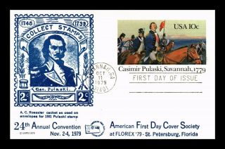 Dr Jim Stamps Us Casimir Pulaski Fdc Postal Card Savannah Georgia