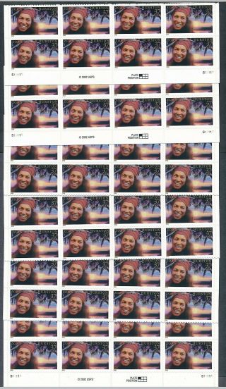 U.  S.  2003 37 Cent Zora Hurston Self - Adhesive Nh Face Value $17.  76
