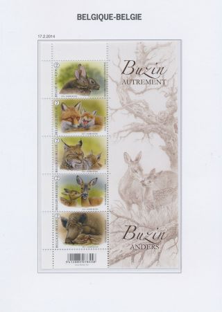 Xb70580 Belgium 2014 Buzin Animals Good Sheet Mnh Fv 9,  5 Eur