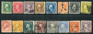 1913 - 15 U.  S.  Scott 424 - 40 Washington/franklin Set Of Stamps