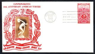 American Turners Stamp 979 Crosby First Day Cover Fdc (1501)