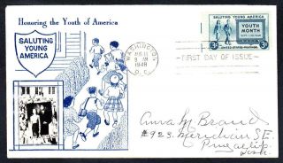 Young America Youth Month Stamp 963 Crosby First Day Cover Fdc (1498)