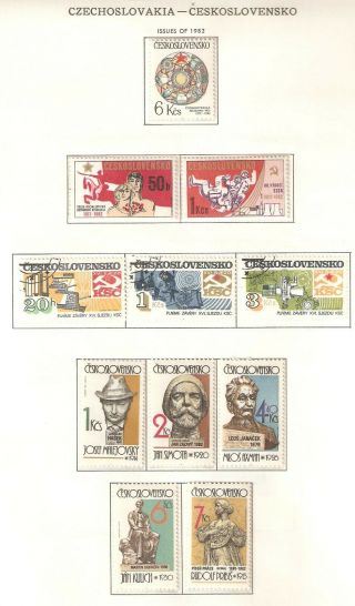 Czechoslovakia,  Selection From 1982 - 1983 In Mixed (mostly Mnh)