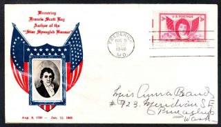 Francis Scott Key Stamp 962 Crosby First Day Cover Fdc (1497)