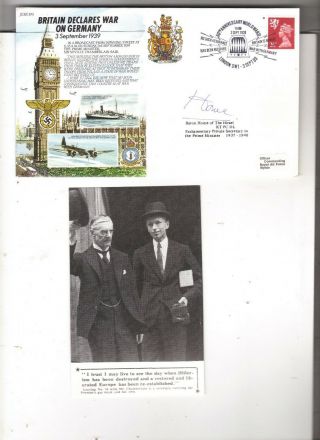 Britain Declares War On Germany Fdc 50th Anniversary Plus Inserts & Photo